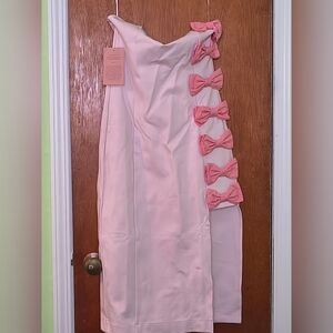 BHLDN NWT Lia Strapless Bow Midi Dress Size Small